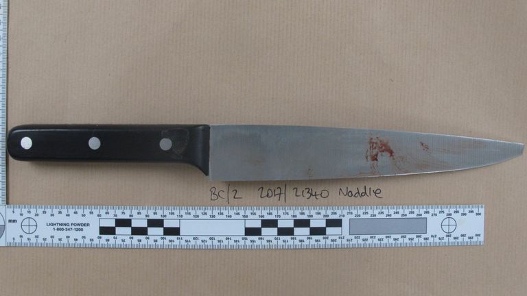 The knife used to kill Mohamed Aadam Mohamed