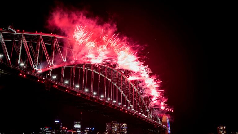 The city's Harbour Bridge is the focal point for the pyrotechnic extravaganza