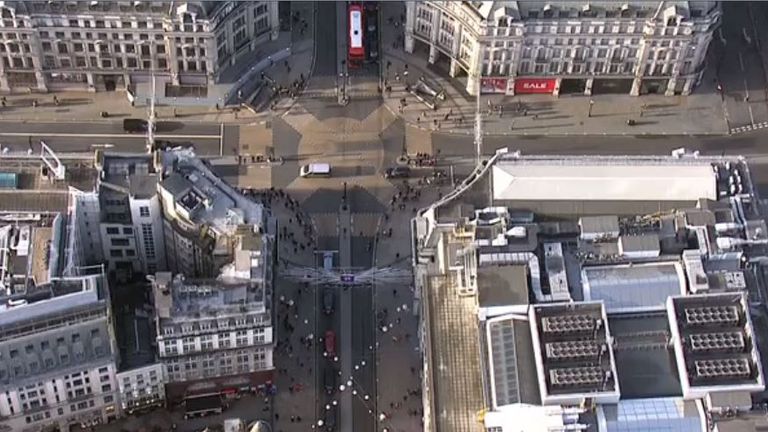 On Saturday morning Oxford Street, Europe's busiest shopping street, was relatively empty