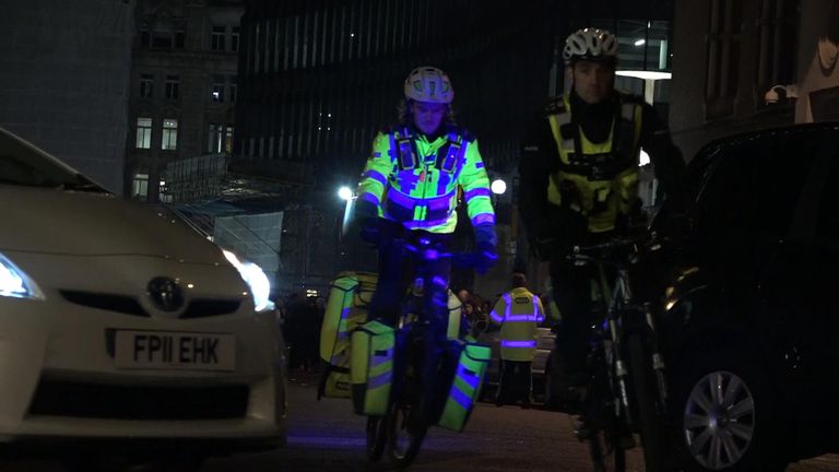 Police and paramedics use bicycles