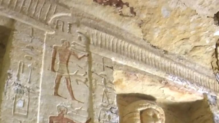 Egypt has unveiled a well-preserved 4,400-year-old tomb found in a buried ridge at the ancient necropolis of Saqqara