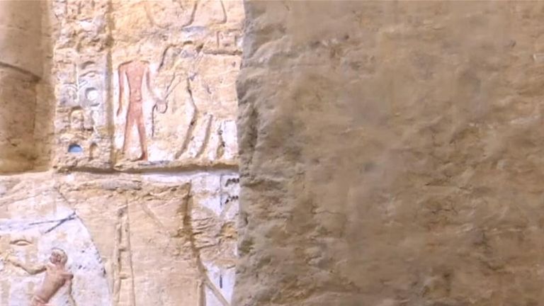 Egypt has unveiled a well-preserved 4,400-year-old tomb found in a buried ridge at the ancient necropolis of Saqqara