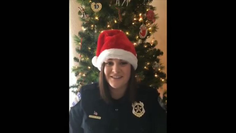 Officer Sarah sings an appeal to find a burglar who wore a Rudolph mask