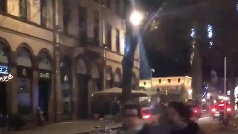 People flee area in Strasbourg where shots were fired and police were seeking a gunman