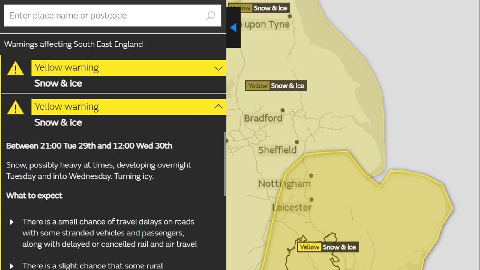 UK weather: Snow warnings across Britain as travellers told to expect ...