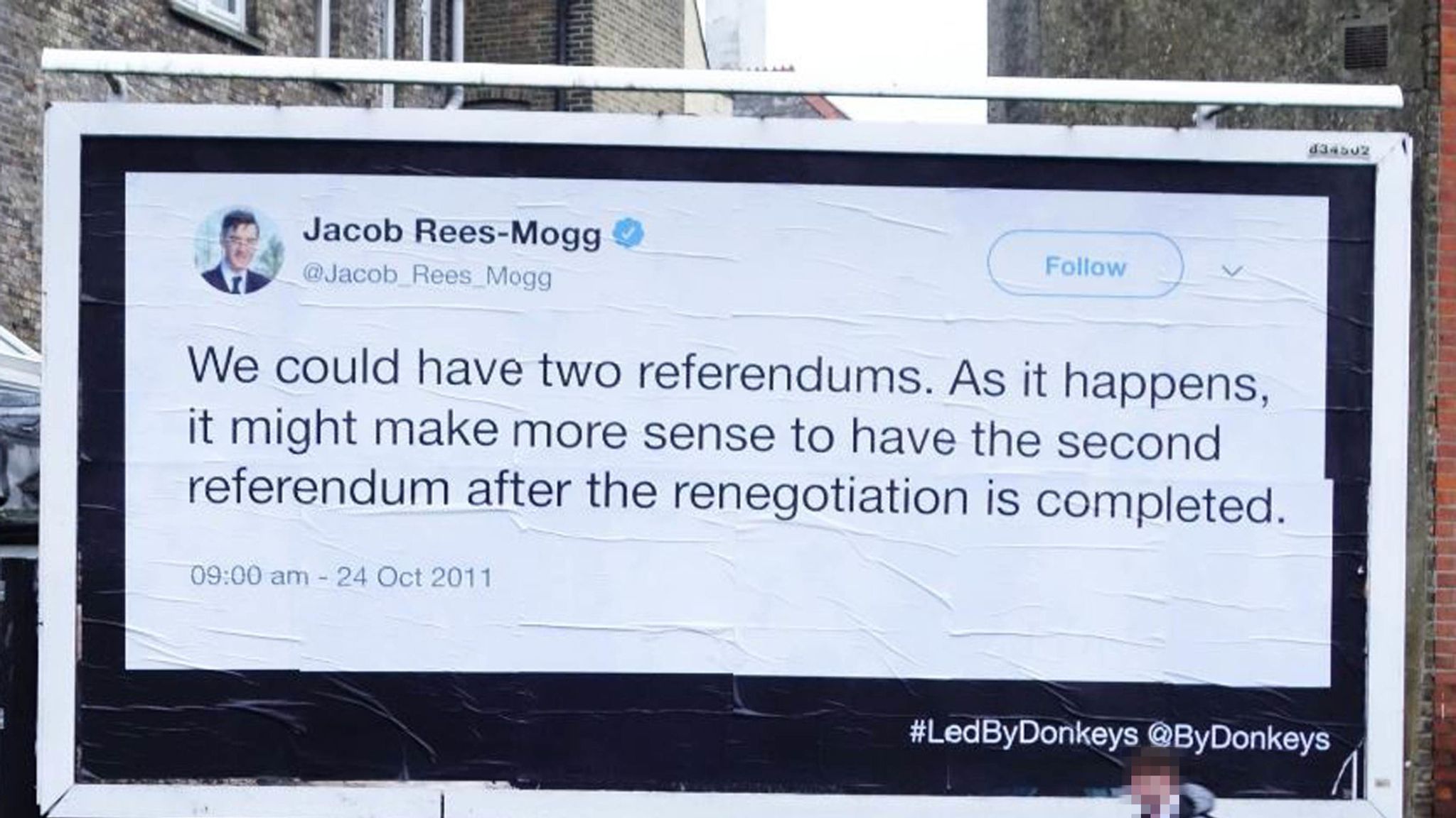 Brexit Tweets Mps Cant Delete Shown On Billboards Uk News Sky News