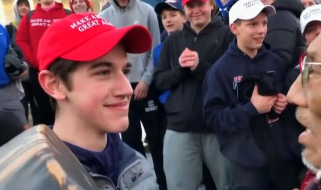 Teen in Trump hat denies mocking Native American protester Teen in Trump hat denies mocking Native American protester