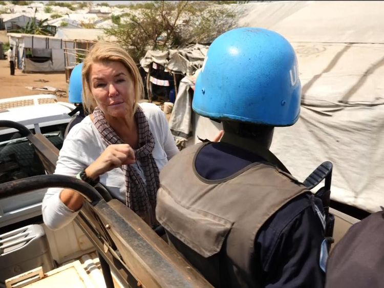 Special correspondent Alex Crawford in South Sudan