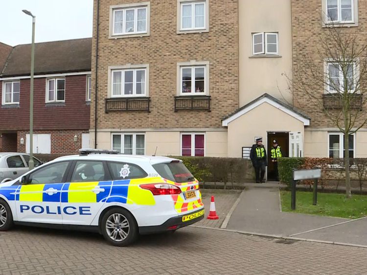 British Transport Police activity outside an address in Farnham on Saturday morning