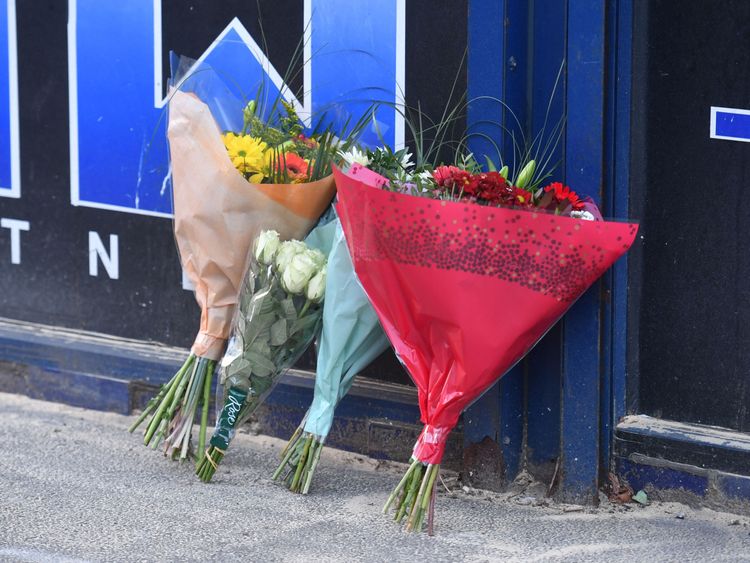 Flowers were left at the crash site