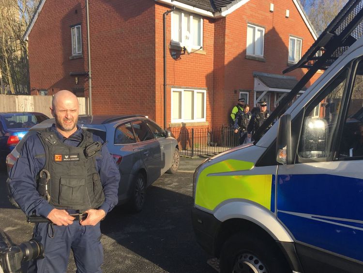 Police were searching  a house where it is believed the suspect had been staying