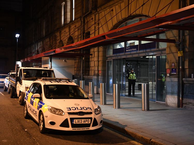 The stabbing happened at Manchester Victoria station