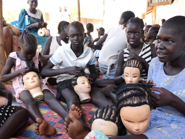 Some of the children in the camp