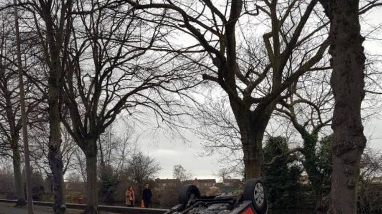Derbyshire Roads Policing Unit posted this image of the smash on its Twitter feed