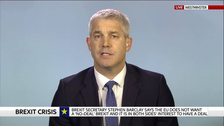 Stephen Barclay says the only way to stop uncertainty is to support the PM&#39;s deal.