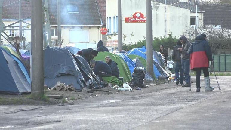 Tents line the streets in Calais as migrants wait for the opportunity to try and get to the UK