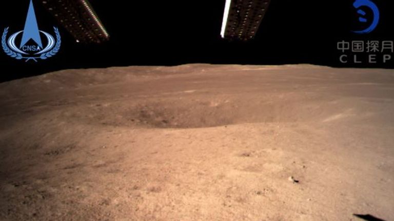 The back of the moon on the south side of the landing site. Pic: China National Space Administration