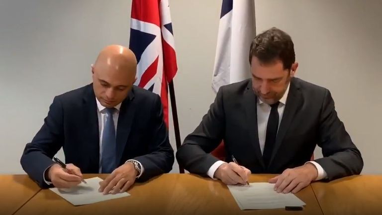 SajidJavid (left) signed an action plan with his French counterpart