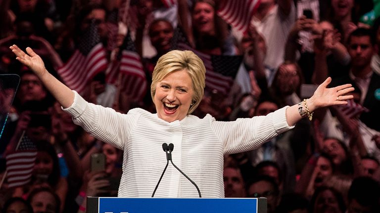 Hillary Clinton at an event during the 2016 Democratic primaries