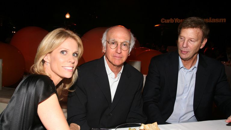 Cheryl Hines, Larry David and Bob Einstein at the season seven after-party for Curb Your Enthusiasm
