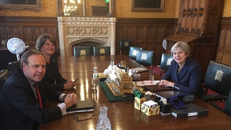 Theresa May will meet with DUP leaders in Belfast