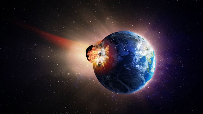 Image result for image of asteroid hitting earth