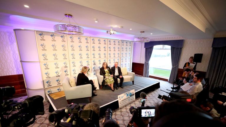 The couple spoke at a packed news conference at the luxury Culloden Hotel in Co Down