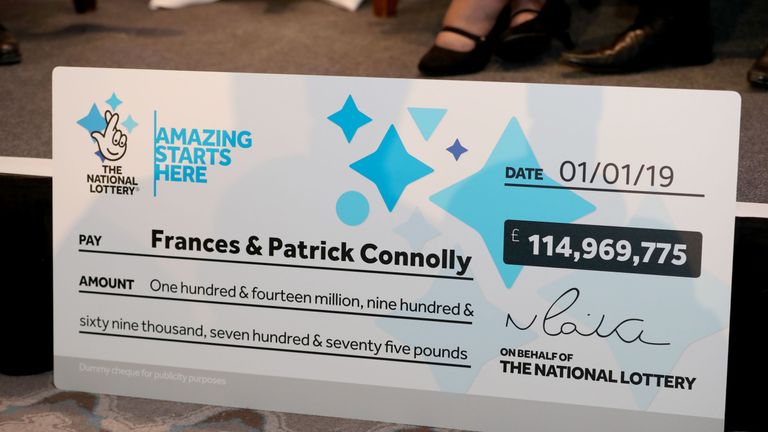 The cheque for almost £115 million