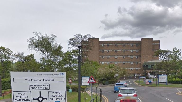 Carter is hooked up to an Ecmo machine at The Freeman Hospital in Newcastle. Pic: Google Streetview