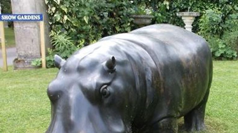 The bronze hippo weighs almost three quarters of a tonne