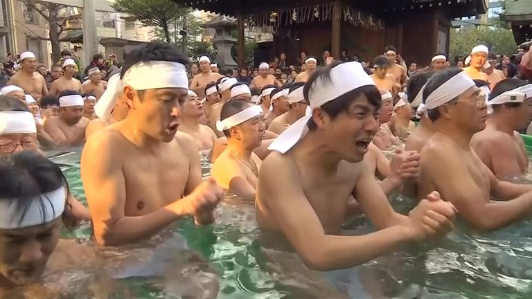 Nearly 100 people gathered to purify their souls and wish for good health at the 64th annual Shinto ritual.