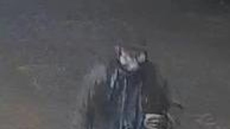 The suspect appeared to be wearing ski goggles in a previously released picture 