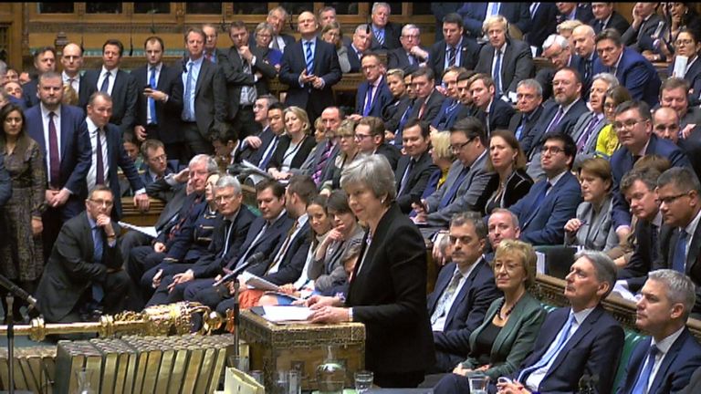 Theresa May tells the House of Commons that she wants to reopen the Brexit negotiations.