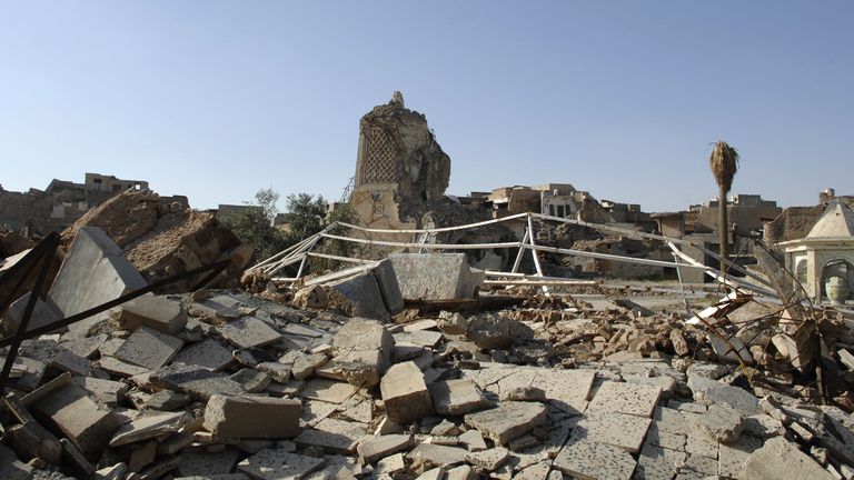 Much of Mosul, including the historic al Nuri mosque, has been left in ruins