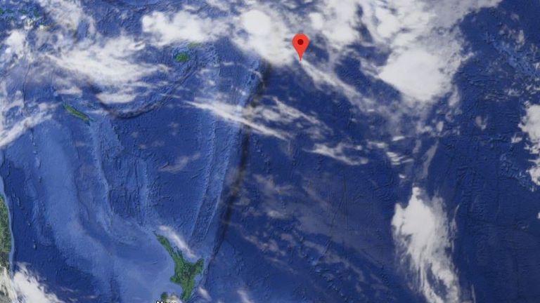 The red marker indicates the location of Niue compared which sits 1,500 miles from New Zealand