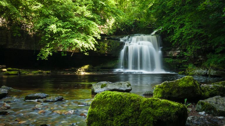 Cauldron Falls on Walden Beck in the village of West Burton, Yorkshire dales, England.