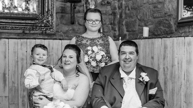 Mr Hughes on his wedding day in 2017. Pic: Shaun Hughes