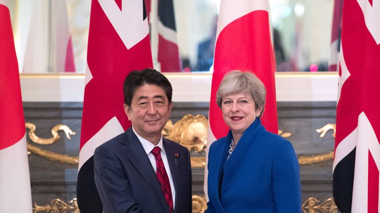Shinzo Abe and Theresa May will hold talks in Downing Street