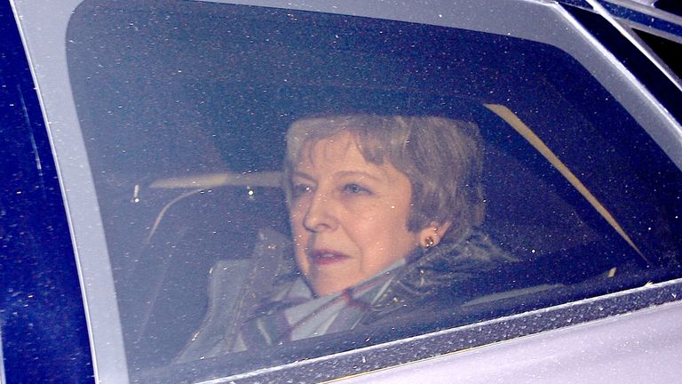Prime Minister Theresa May leaves Downing Street, London, for the House of Commons to meet Conservative MPs ahead of tomorrow&#39;s Brexit vote. PRESS ASSOCIATION Photo. Picture date: Monday January 28, 2019. See PA story POLITICS Brexit. Photo credit should read: Kirsty O&#39;Connor/PA Wire 