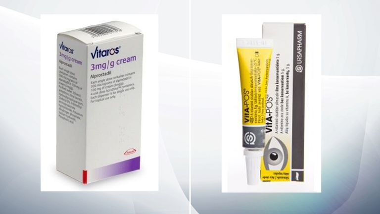 The woman was mistakenly given Vitaros, left, instead of VitA-POS cream