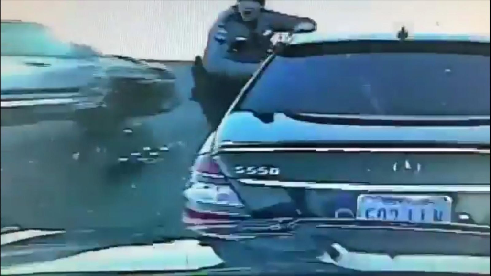 Officer Narrowly Avoids Being Hit By Car | US News | Sky News