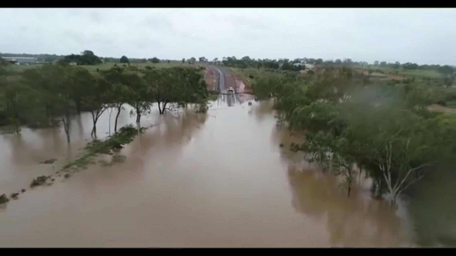 Drone footage captures devastating flooding | World News | Sky News