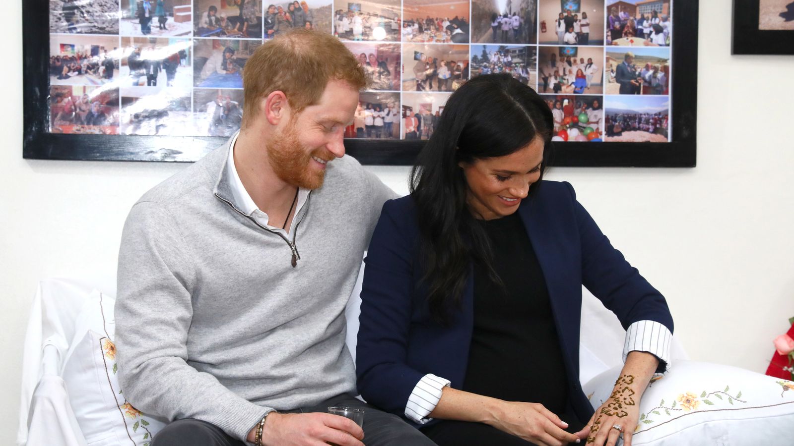 Prince Harry and Meghan Markle Duchess gets henna tattoo in Morocco