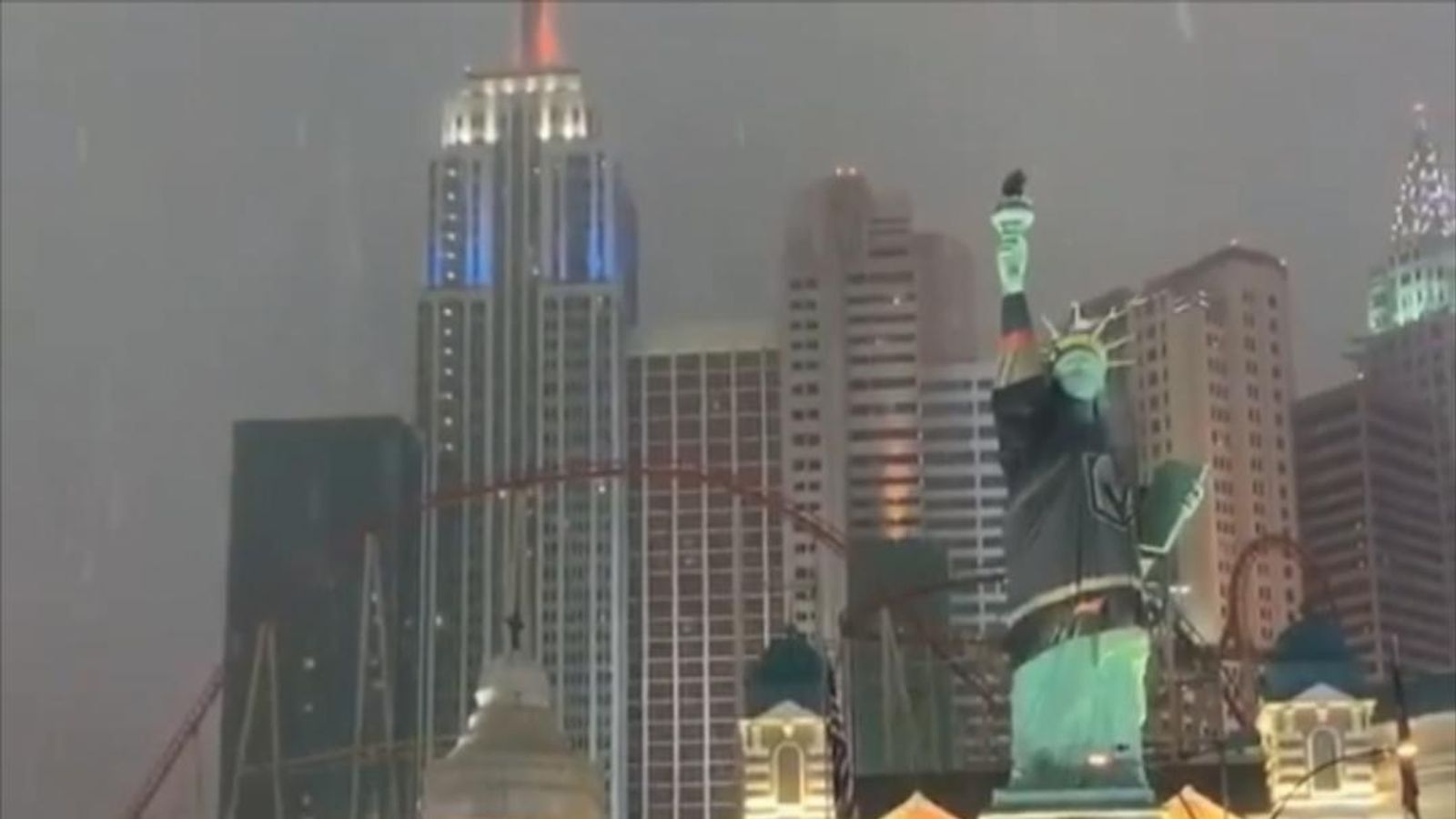 Snowfall on the las vegas strip us news sky news