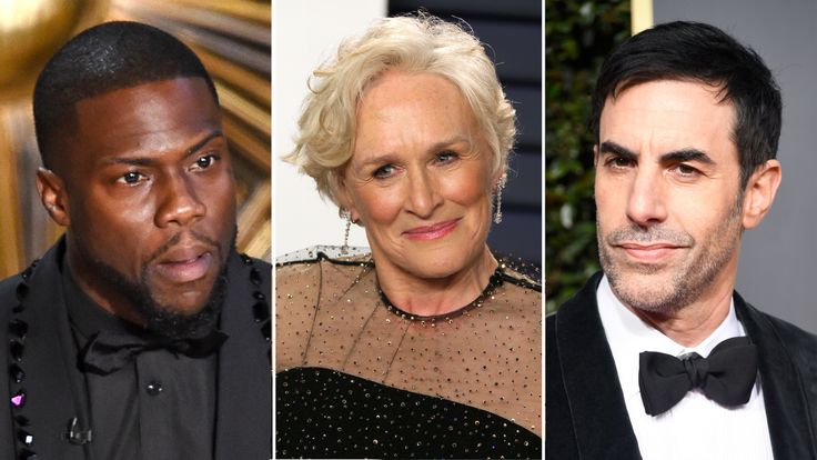 Kevin Hart, Glenn Close and Sacha Baron Cohen