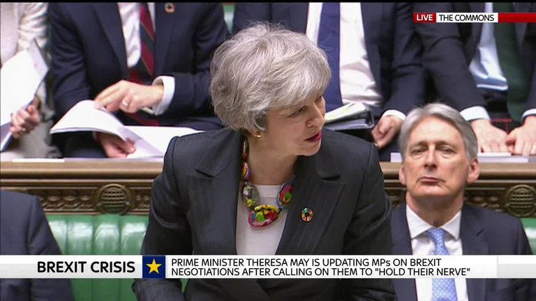 Theresa May speaks to MPs in the Commons