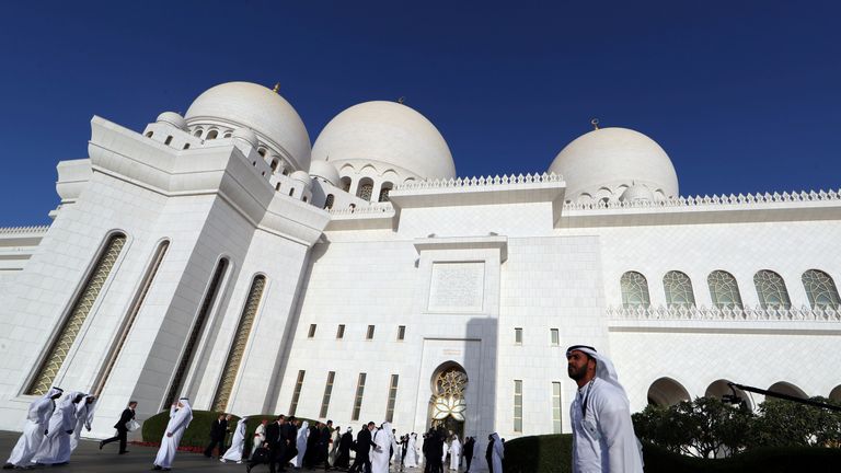 Pope Francis met Islamic leaders at the Sheikh Zayed Grand Mosque in Abu Dhabi