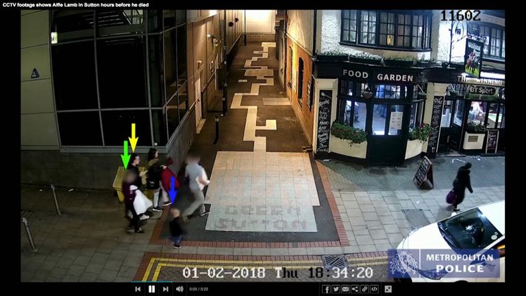 Alfie Lamb could be seen running after the group