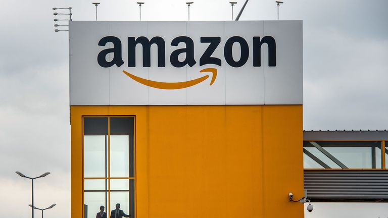A photo taken on April 11, 2015 in Lauwin-Planque, northern France, shows a site of the Amazon electronic commerce company. AFP PHOTO PHILIPPE HUGUEN / AFP PHOTO / Philippe HUGUEN (Photo credit should read PHILIPPE HUGUEN/AFP/Getty Images)
