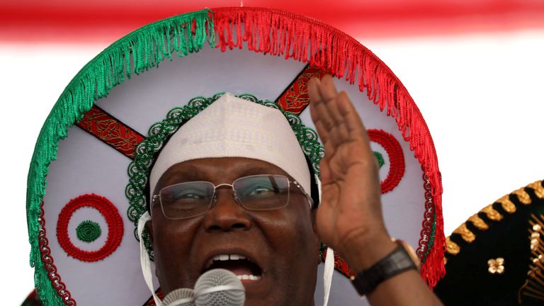 igeria's main opposition party presidential candidate Atiku Abubakar